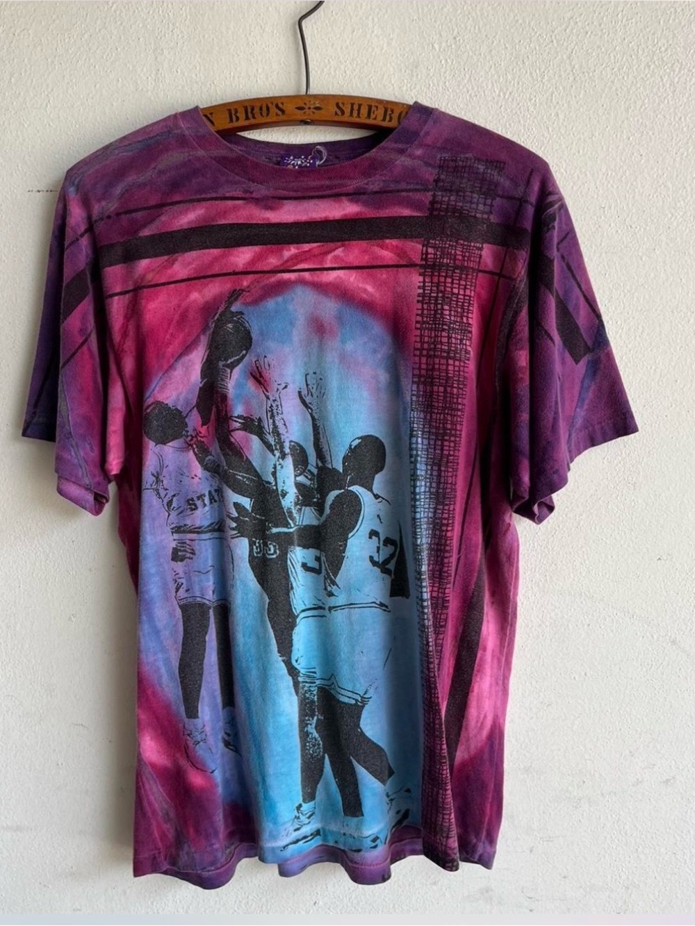Pro Spirit Purple and Blue Basketball All Over Print Graphic Short Sleeve Tee